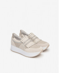 SNEAKERS NEROGIARDINI DONNA PELLE TELA YOGURT E409815D/714