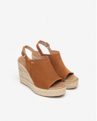 SANDALO CON ZEPPA NEROGIARDINI DONNA SUEDE TABACCO ZEPPA 10CM E410600D/326