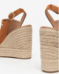 SANDALO CON ZEPPA NEROGIARDINI DONNA SUEDE TABACCO ZEPPA 10CM E410600D/326