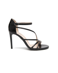 SANDALO CON TACCO NEROGIARDINI DONNA NAPPA PANDORA NERO TPU EGIZIA NERO E218400DE/100