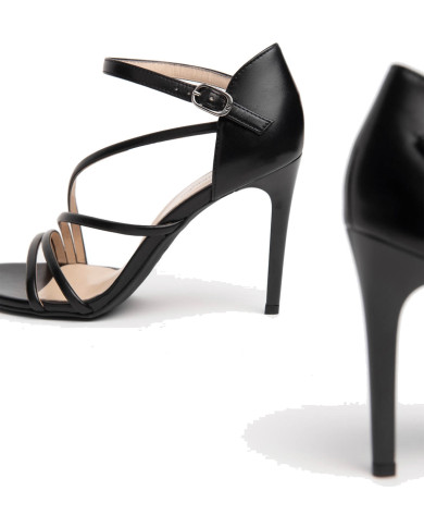 SANDALO CON TACCO NEROGIARDINI DONNA NAPPA PANDORA NERO TPU EGIZIA NERO E218400DE/100