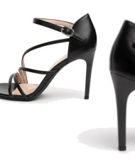 SANDALO CON TACCO NEROGIARDINI DONNA NAPPA PANDORA NERO TPU EGIZIA NERO E218400DE/100