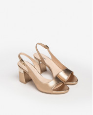 SANDALI NEROGIARDINI DONNA LAMINATO GOMMA PRAIA TACCO 7,5CM  E410250D/434