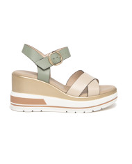 SANDALI CON ZEPPA NEROGIARDINI SALVIA E318737D/702