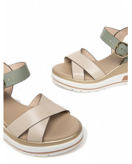 SANDALI CON ZEPPA NEROGIARDINI SALVIA E318737D/702