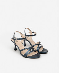 SANDALI CON TACCO NEROGIARDINI PELLE OCEANO TACCO 7,5CM E410123DE/201