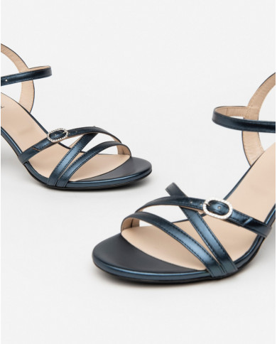 SANDALI CON TACCO NEROGIARDINI PELLE OCEANO TACCO 7,5CM E410123DE/201