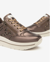 SNEAKERS CON ZEPPA NEROGIARDINI DONNA OMEGA T.MORO T.GLITTER GR.TOP SAB ETOILE MIELE TR CORVARA I514101D/300