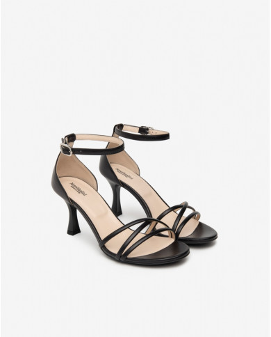 SANDALI CON TACCO NEROGIARDINI PELLE NERO TACCO 7,5CM E410120DE/100
