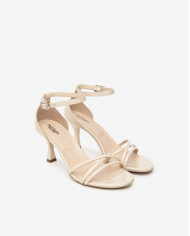 SANDALI CON TACCO NEROGIARDINI PELLE LATTE TACCO 7,5CM E410121DE/711