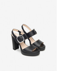 SANDALI CON TACCO NEROGIARDINI DONNA TAMIGI NERO BATTIS.TPU LAZISE PLATO' TACCO 10CM  E410360D/100