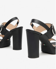 SANDALI CON TACCO NEROGIARDINI DONNA TAMIGI NERO BATTIS.TPU LAZISE PLATO' TACCO 10CM  E410360D/100