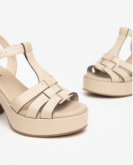 SANDALI CON TACCO NEROGIARDINI DONNA TAMIGI LINO PU.MOENA RICO E410402D/453