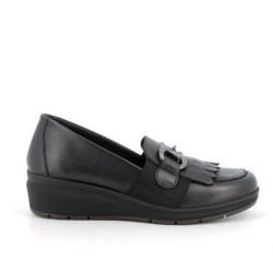 MOCASSINI ENVAL SOFT DONNA IN PELLE NERO ZEPPA 4,1CM 6763200