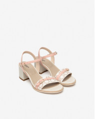 SANDALI CON TACCO NEROGIARDINI DONNA T.GIOVE BEIGE/NOCCIO NAPPA PANDORA ROSA TR ROSE NATURALE E410430D/412