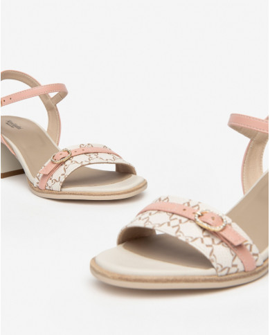 SANDALI CON TACCO NEROGIARDINI DONNA T.GIOVE BEIGE/NOCCIO NAPPA PANDORA ROSA TR ROSE NATURALE E410430D/412