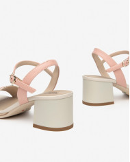 SANDALI CON TACCO NEROGIARDINI DONNA T.GIOVE BEIGE/NOCCIO NAPPA PANDORA ROSA TR ROSE NATURALE E410430D/412
