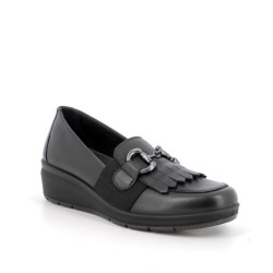 MOCASSINI ENVAL SOFT DONNA IN PELLE NERO ZEPPA 4,1CM 6763200