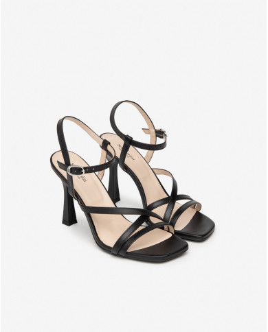 SANDALI CON TACCO NEROGIARDINI DONNA NAPPA PANDORA NERO TPU GRONE NERO TACCO 9,5CM E410131DE/100