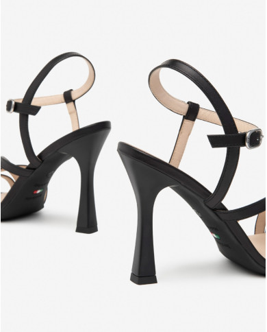 SANDALI CON TACCO NEROGIARDINI DONNA NAPPA PANDORA NERO TPU GRONE NERO TACCO 9,5CM E410131DE/100