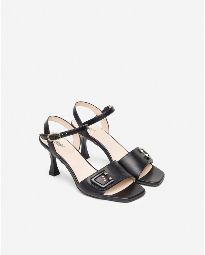 SANDALI CON TACCO NEROGIARDINI DONNA NAPPA PANDORA NERO TPU TITTI NERO TACCO 7,5CM E410140DE/100