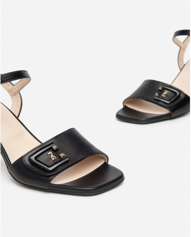 SANDALI CON TACCO NEROGIARDINI DONNA NAPPA PANDORA NERO TPU TITTI NERO TACCO 7,5CM E410140DE/100