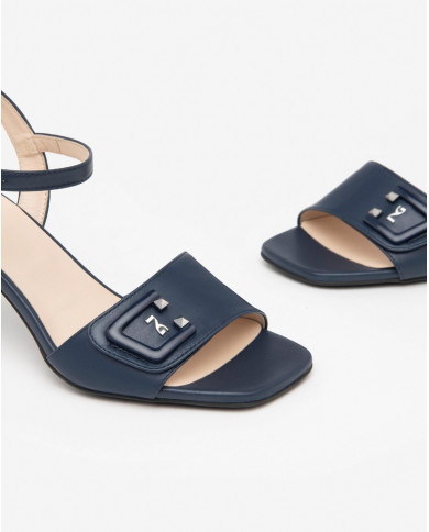 SANDALI CON TACCO NEROGIARDINI DONNA NAPPA PANDORA BLU 69 TPU TITTI NERO TACCO 7,5CM E410140DE/200