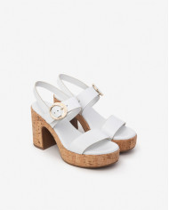 SANDALI CON TACCO NEROGIARDINI DONNA LOIRA BIANCO PU.MARSALA TACCO 10,5CM E410391D/707