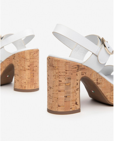 SANDALI CON TACCO NEROGIARDINI DONNA LOIRA BIANCO PU.MARSALA TACCO 10,5CM E410391D/707