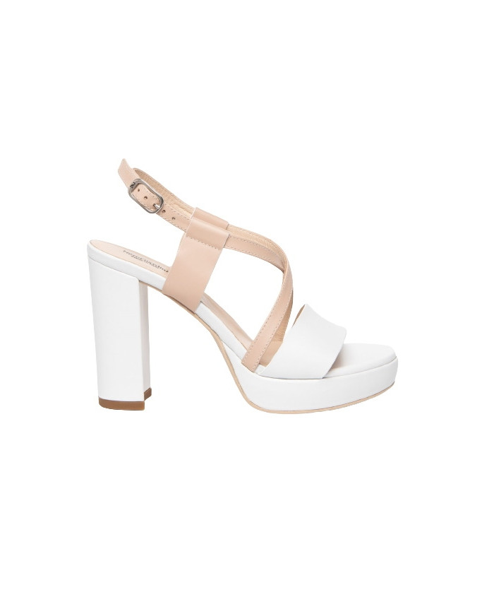 SANDALI CON TACCO NEROGIARDINI DONNA LOIRA BIANCO ARMENIA CIPRIA E307543D/707