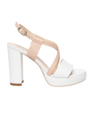 SANDALI CON TACCO NEROGIARDINI DONNA LOIRA BIANCO ARMENIA CIPRIA E307543D/707