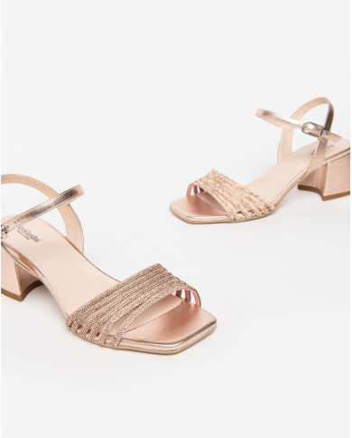 SANDALI CON TACCO NEROGIARDINI DONNA LAMINATO PHARD TPU PEDARA NATURALE 5CM E410260D/660