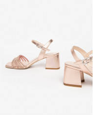 SANDALI CON TACCO NEROGIARDINI DONNA LAMINATO PHARD TPU PEDARA NATURALE 5CM E410260D/660