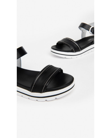 SANDALI  NEROGIARDINI DONNA NERO PELLE E307812D/100