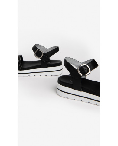 SANDALI  NEROGIARDINI DONNA NERO PELLE E307812D/100