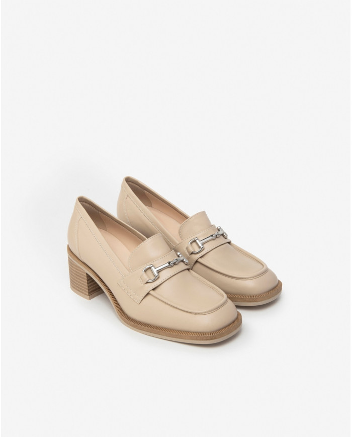 MOCASSINO NEROGIARDINI DONNA PELLE LINO TACCO E409610D/453