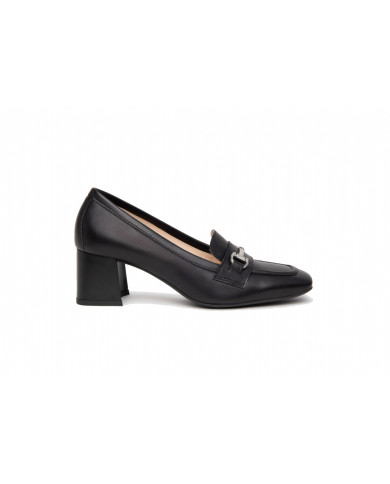 MOCASSINI CON TACCO NEROGIARDINI DONNA IN PELLE NERO TACCO 5,5CM E409471D/100