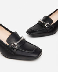 MOCASSINI CON TACCO NEROGIARDINI DONNA IN PELLE NERO TACCO 5,5CM E409471D/100