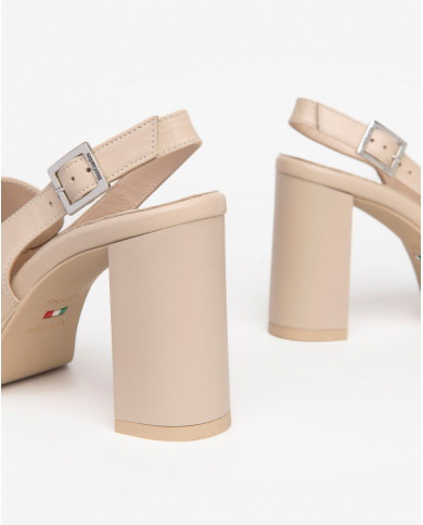 MOCASSINI CON TACCO NEROGIARDINI DONNA IN PELLE LINO TACCO 9CM E409461D/453