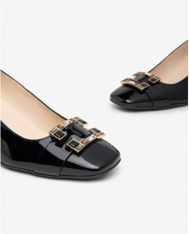 DECOLLETE' NEROGIARDINI VERNICE NERO TACCO 5,5CM E409481D/100