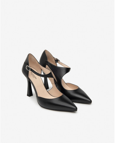 DECOLLETE' NEROGIARDINI DONNA PELLE NERO TACCO A SPILLO  9,5CM E409340DE/100