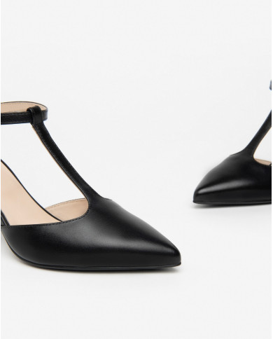 DECOLLETE' NEROGIARDINI DONNA PELLE NERO TACCO 7,5CM E409310DE/100