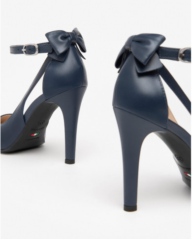 DECOLLETE' NEROGIARDINI DONNA PELLE BLU TACCO 9,5CM E411072DE/200