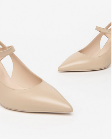 DECOLLETE' NEROGIARDINI DONNA PELLE LINO TACCO 9,5CM E409341DE/453