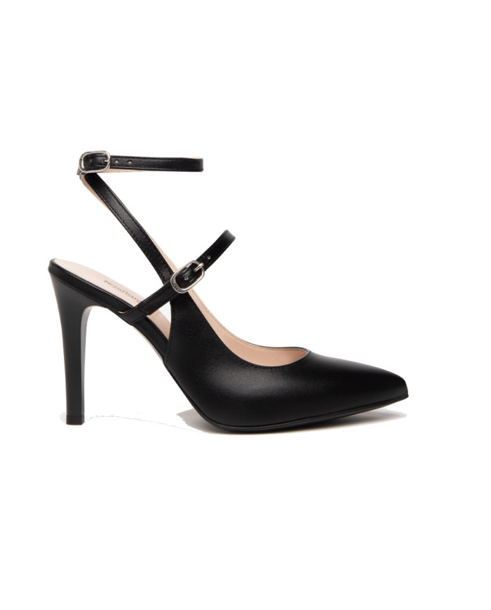 DECOLLETE' NEROGIARDINI DONNA NAPPA PANDORA NERO TPU DIMONA LADY NERO LOOK DA CERIMONIA SLINGBACK E307030DE/100