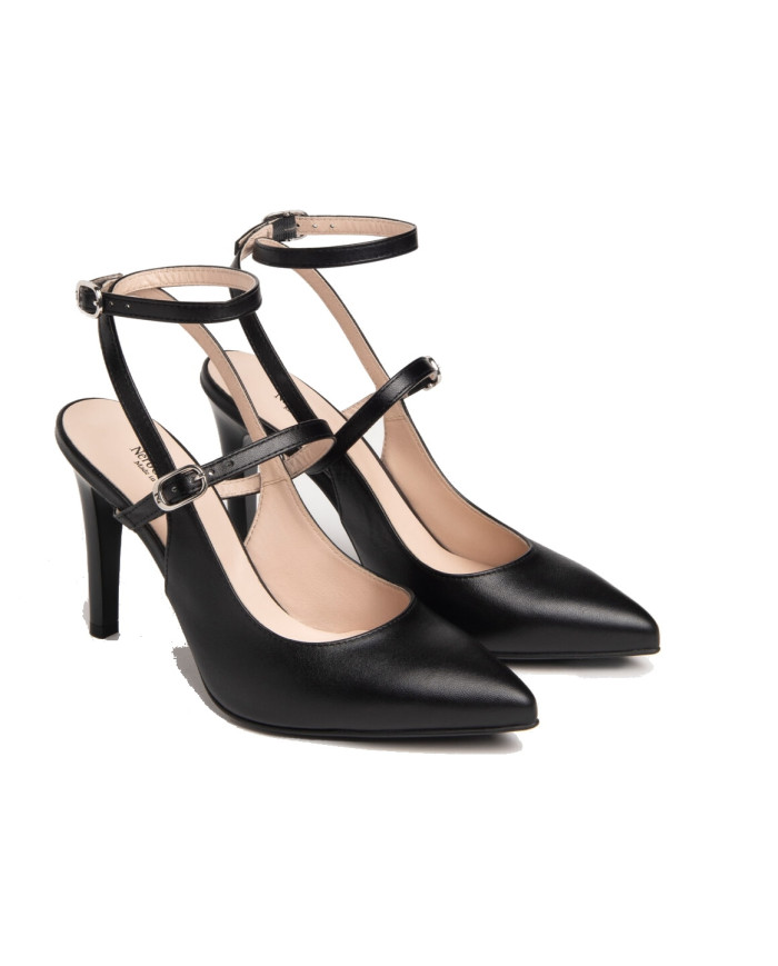 DECOLLETE' NEROGIARDINI DONNA NAPPA PANDORA NERO TPU DIMONA LADY NERO LOOK DA CERIMONIA SLINGBACK E307030DE/100