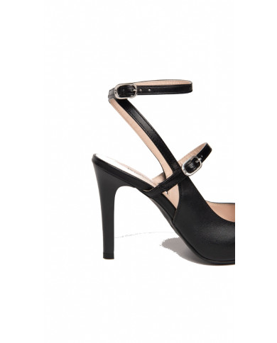 DECOLLETE' NEROGIARDINI DONNA NAPPA PANDORA NERO TPU DIMONA LADY NERO LOOK DA CERIMONIA SLINGBACK E307030DE/100