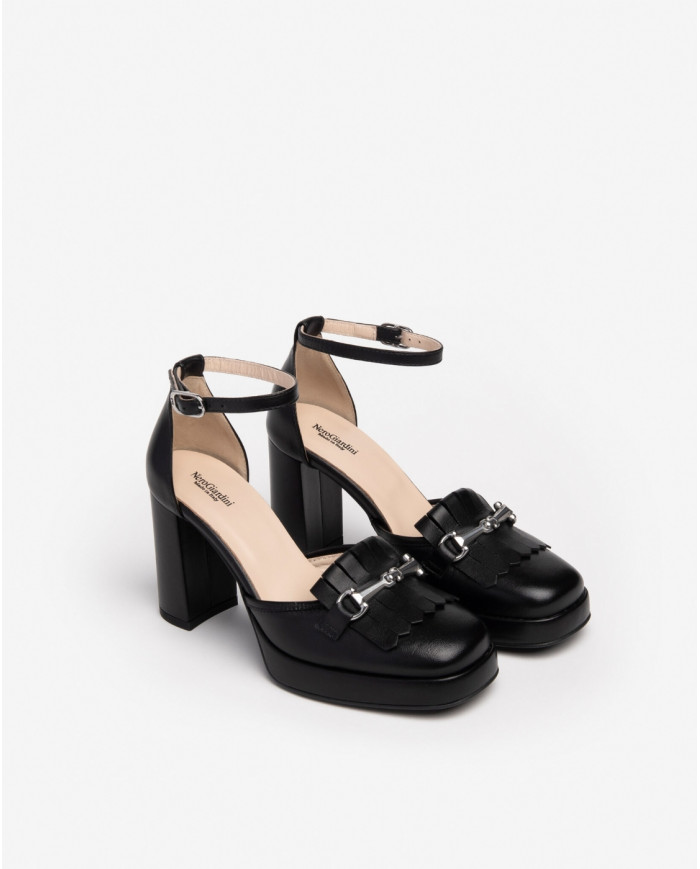 DECOLLETE' NEROGIARDINI DONNA NAPPA PANDORA NERO E409460D/100