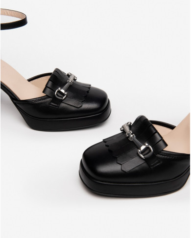 DECOLLETE' NEROGIARDINI DONNA NAPPA PANDORA NERO E409460D/100