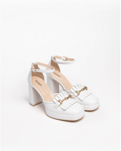 DECOLLETE' NEROGIARDINI DONNA NAPPA PANDORA BIANCO TPU CATTOLICA E409460D/707